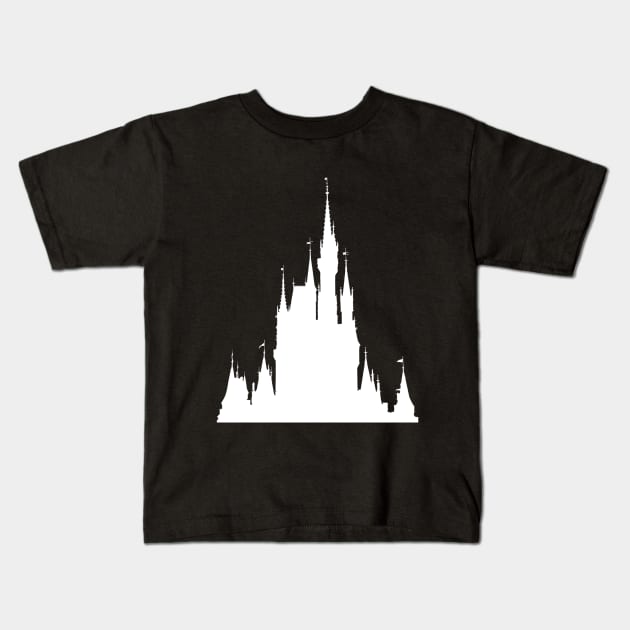 Magic Castle Silhouette Dark Blue Kids T-Shirt by FandomTrading